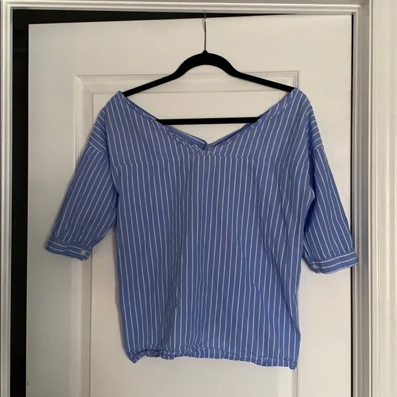 Stripped Off the Shoulders Top - Picture 2 of 2